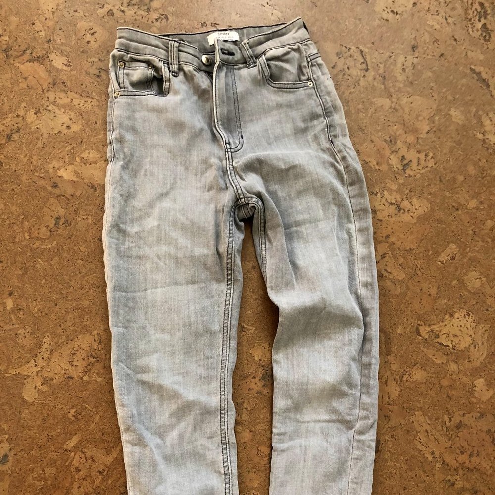 Gray Bershka High Rise Skinny Jeans